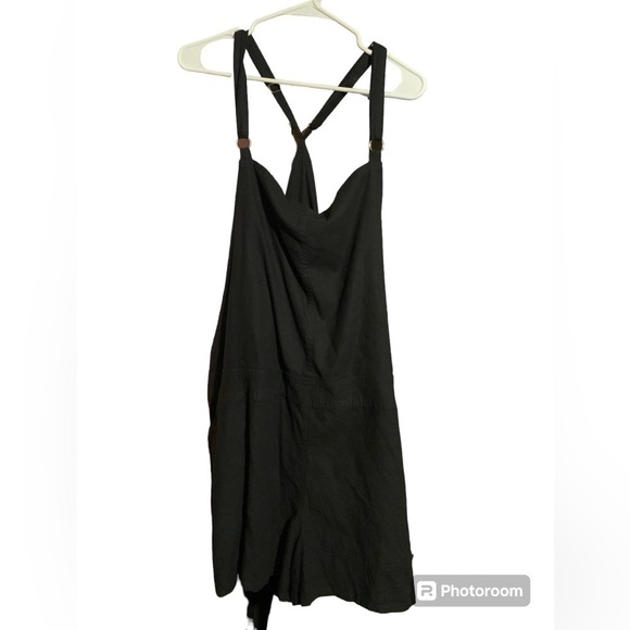 Torrid Black Linen Blend Shortall Overalls Plus Size 4 Adjustable Straps Casual - Picture 5 of 7